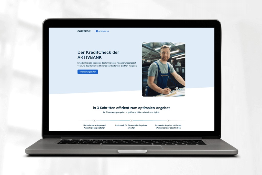 AKTIVBANK KreditCheck - PC Screenshot. In 3 Schritten effizient zum optimalen Angebot.